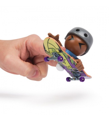 Тех Дек SK8 Crew фингърборд с фигурка сива каска