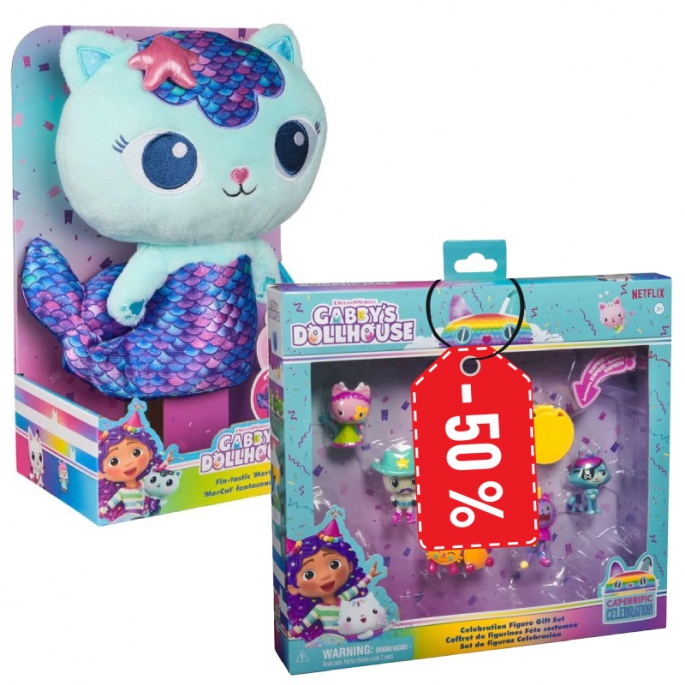 АКЦИЯ: Gabby's Dollhouse Мека играчка Mercat + мултипакет фигурки на половин цена