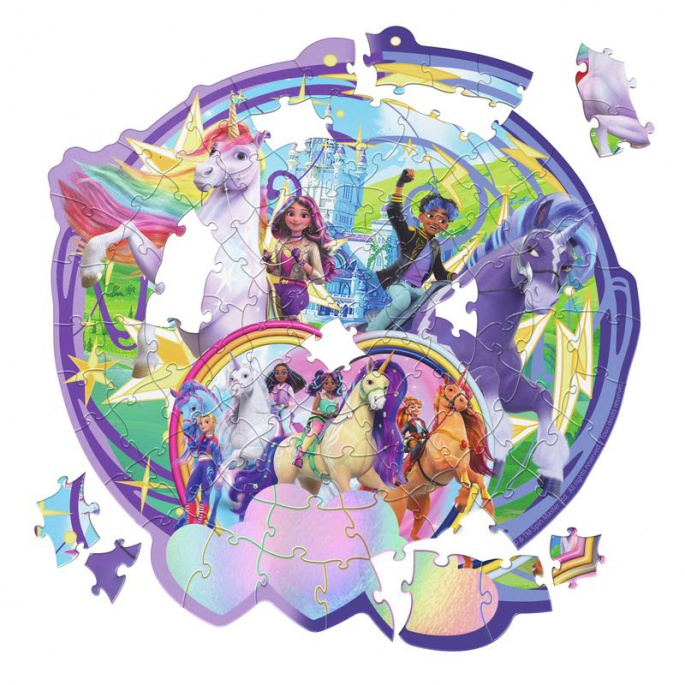 Пъзел Unicorn Academy Замък и еднорози, 100 части