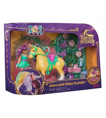 Unicorn Academy малка конюшня с кукла Ава и еднорога Leaf променящ цвета си