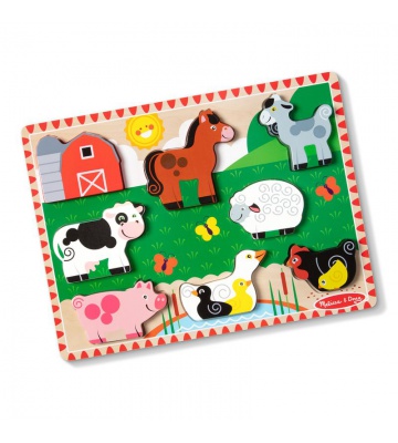 Melissa & Doug дървен пъзел с животни от фермата