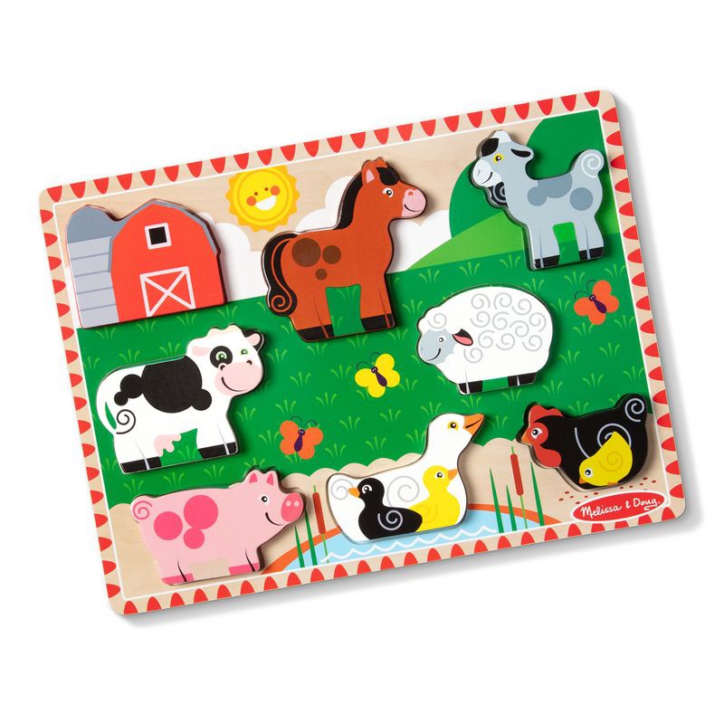 Melissa & Doug дървен пъзел с животни от фермата