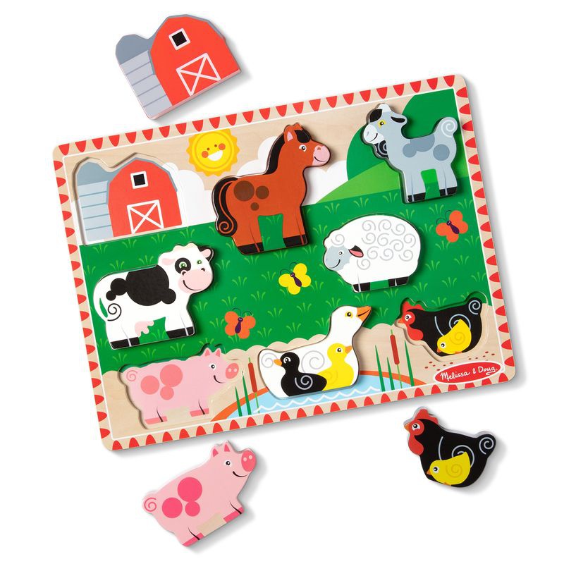 Melissa & Doug дървен пъзел с животни от фермата