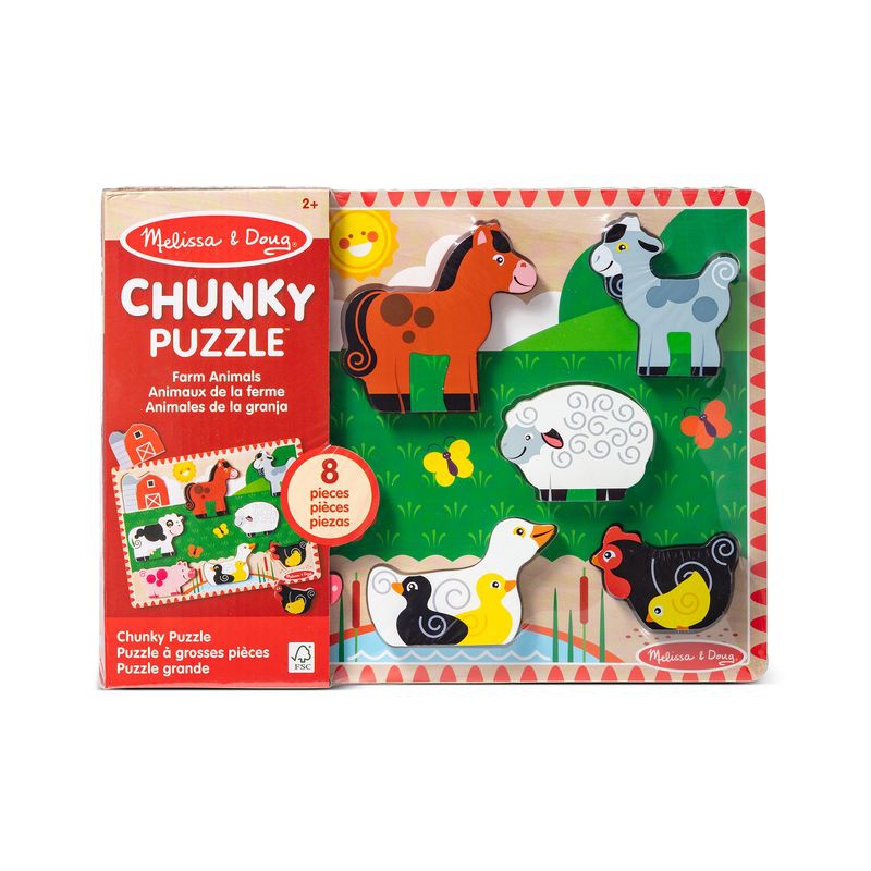 Melissa & Doug дървен пъзел с животни от фермата