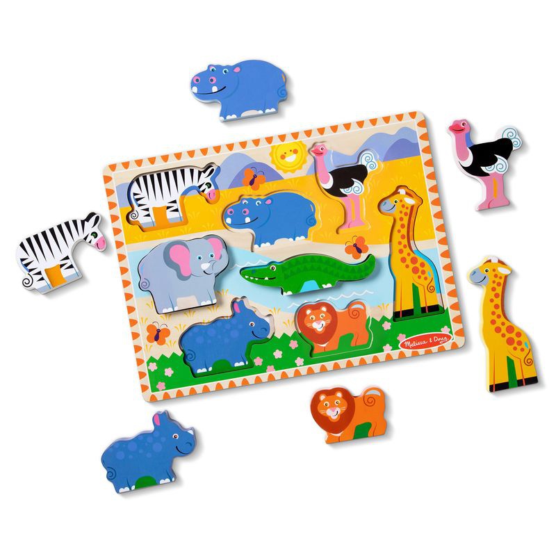 Melissa & Doug дървени пъзели животни в зоологическата градина