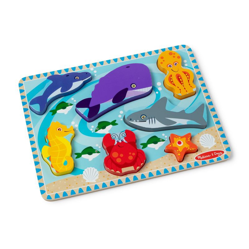 Melissa & Doug дървени пъзели с морски животни