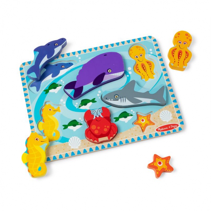 Melissa & Doug dřevěné puzzle mořská zvířátka