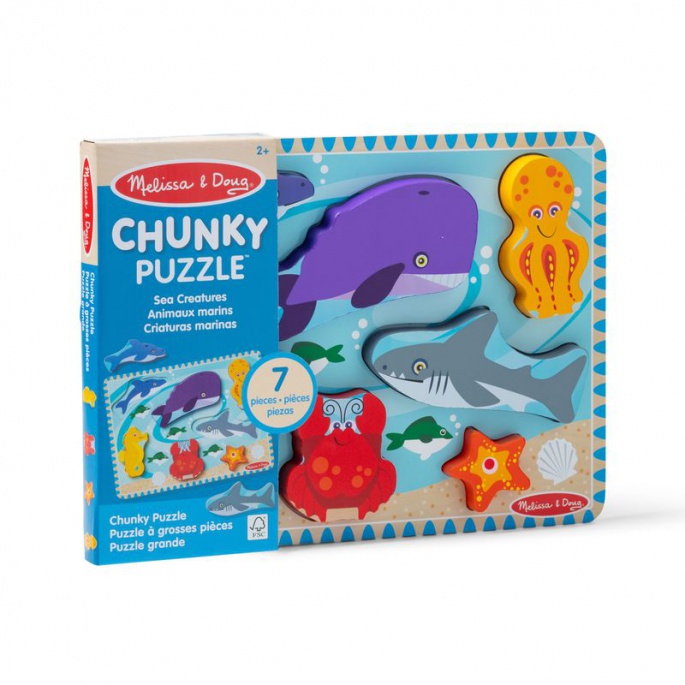 Melissa & Doug dřevěné puzzle mořská zvířátka