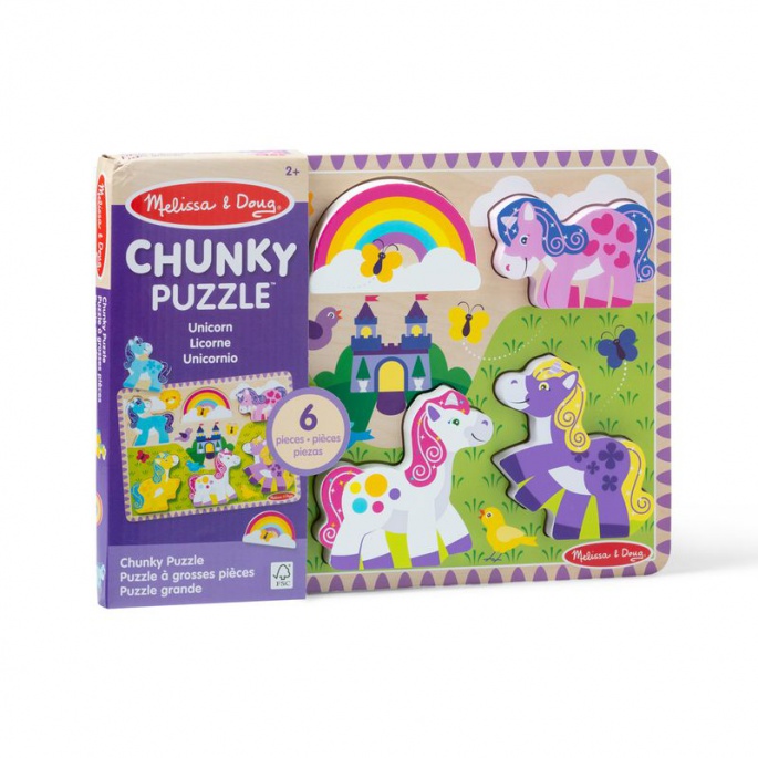 Melissa & Doug dřevěné puzzle jednorožci