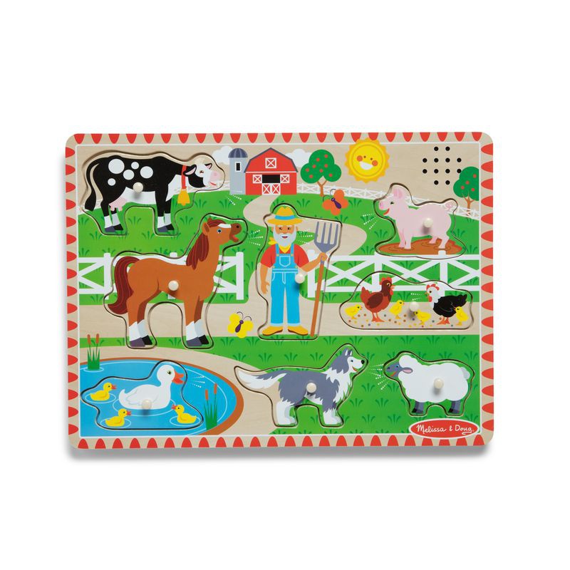 Дървени пъзели със звукови ефекти Old MacDonald Farm от Melissa & Doug