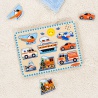 Melissa & Doug дървен пъзел със звукови ефекти превозни средства
