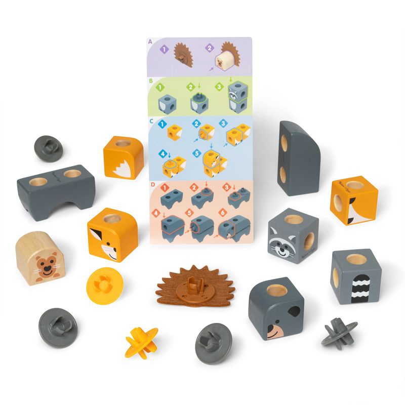 Строителни блокчета Melissa & Doug Blockables дивата природа