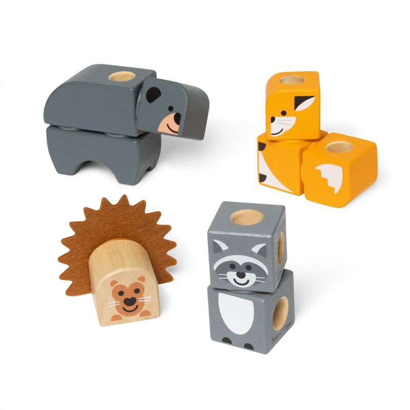 Строителни блокчета Melissa & Doug Blockables дивата природа