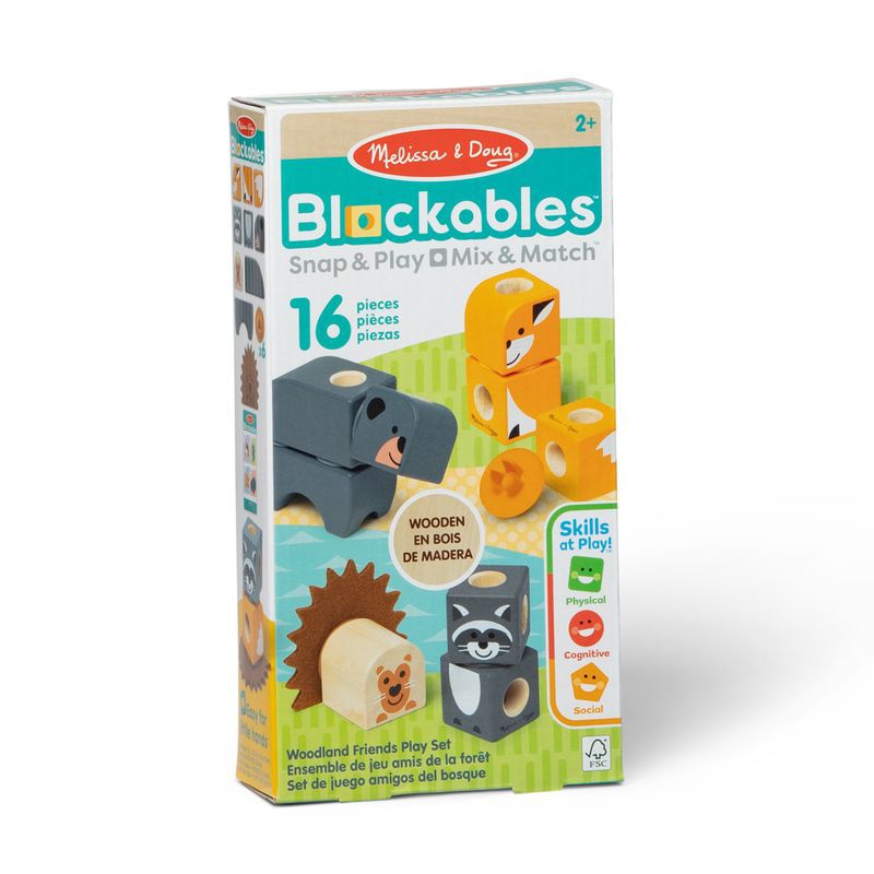 Строителни блокчета Melissa & Doug Blockables дивата природа