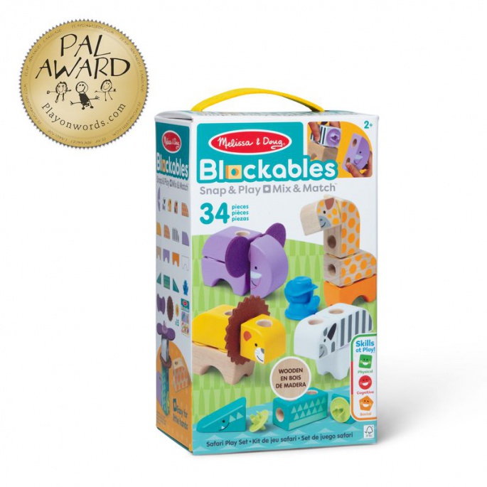 Melissa & Doug Blockables stavebnice safari hrací sada