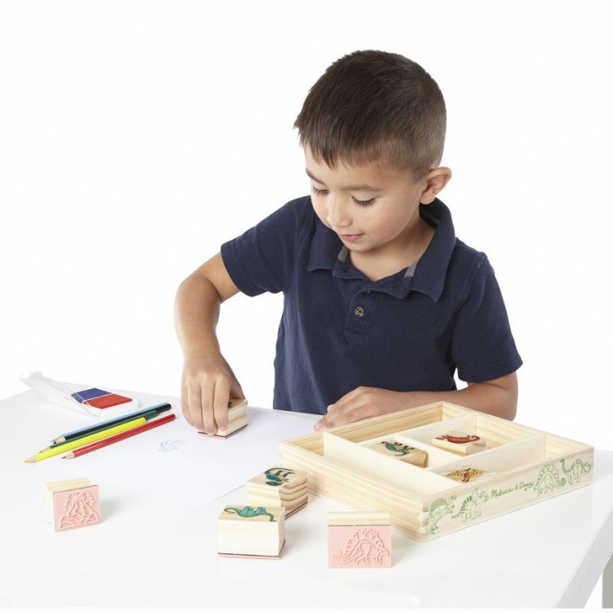 Melissa & Doug dřevěná razítka s omyvatelnými barvami Dinosauři