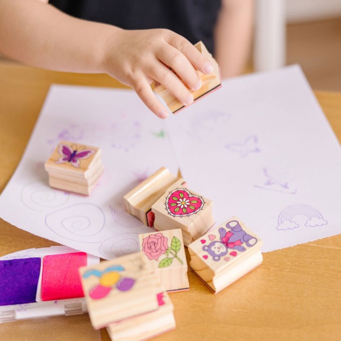 Melissa & Doug dřevěná razítka s omyvatelnými barvami veselí přátelé
