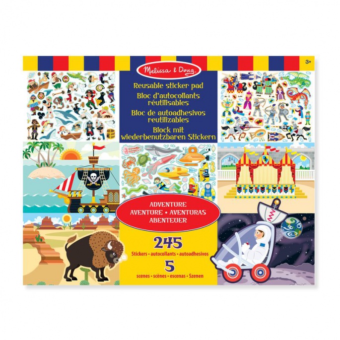 Melissa & Doug samolepky opakovaně použitelné s podložkou - dobrodružství