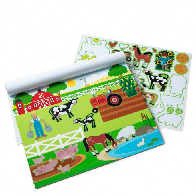 Melissa & Doug стикери за многократна употреба с подложка - свят на животните