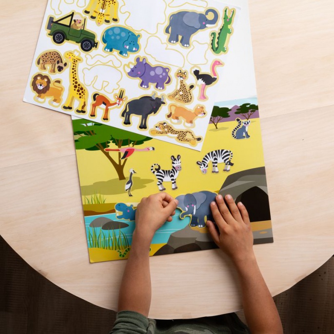 Melissa & Doug стикери за многократна употреба с подложка - свят на животните