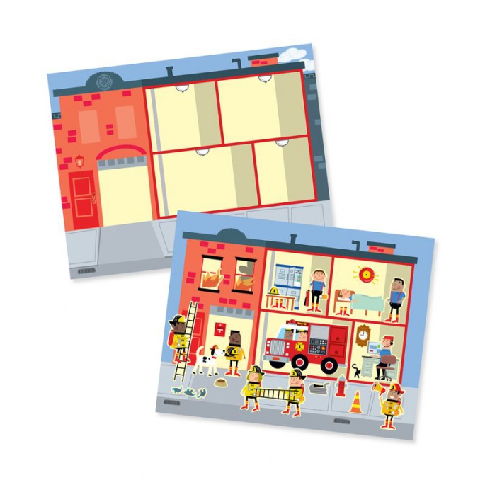 Melissa & Doug samolepky opakovaně použitelné s podložkou - město