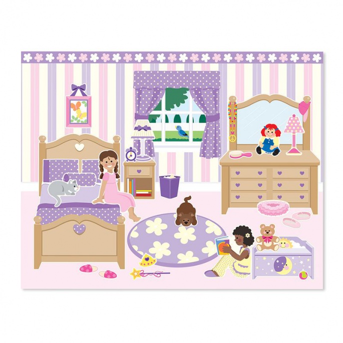 Melissa & Doug samolepky opakovaně použitelné s podložkou - dům