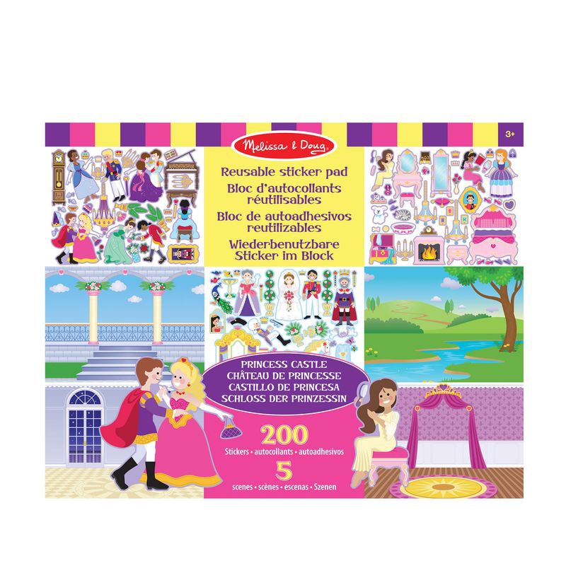 Melissa & Doug стикери за многократна употреба с подложка - замък