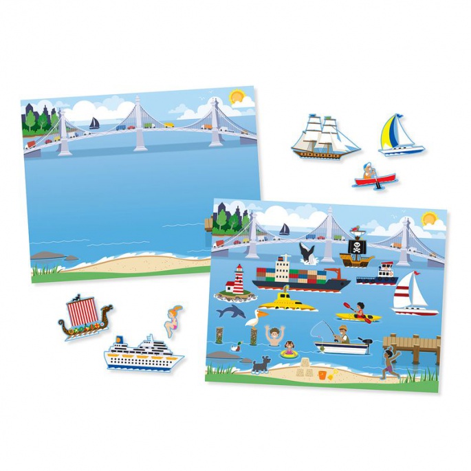 Melissa & Doug samolepky opakovaně použitelné s podložkou - dopravní prostředky
