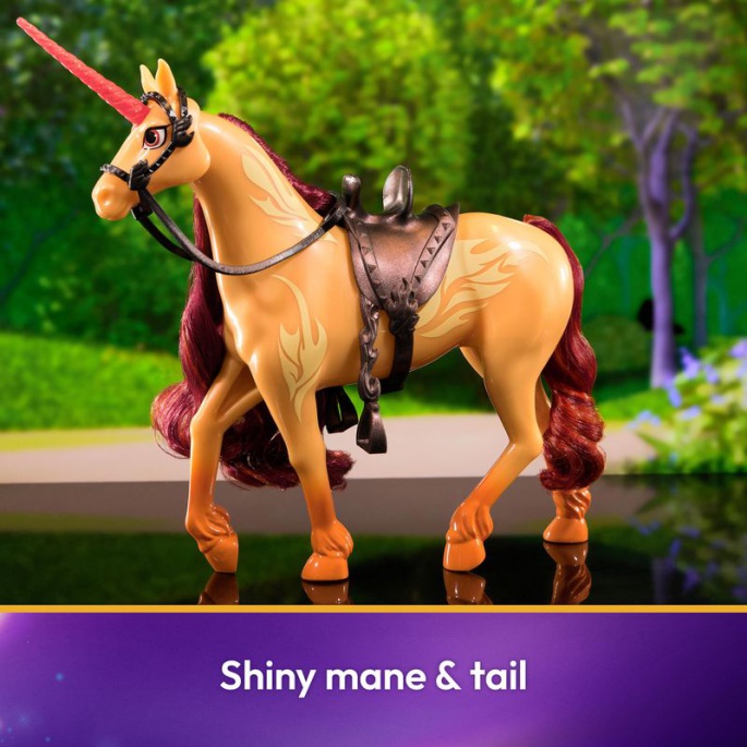 Изгоден комплект: Unicorn Academy четкащ се еднорог Cinder 24 см + колие с пръстен