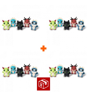 АКЦИЯ 3+1 безплатно: Как да си дресираш дракон - 4 плюшени дракони в буре на цената на 3