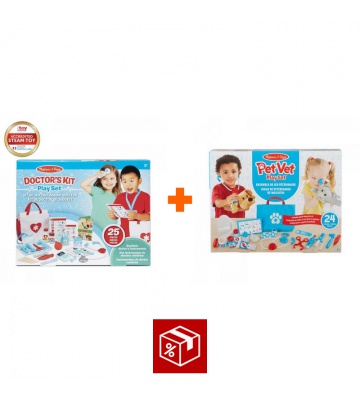 Изгоден комплект: Melissa & Doug докторска игра + игра за ветеринар