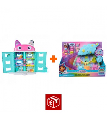 Изгоден комплект: Gabby’s Dollhouse от филма - голяма къща от филма и игрален комплект ясли