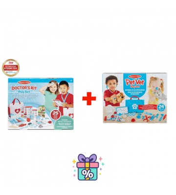 Изгоден комплект: Melissa & Doug докторска игра + игра за ветеринар