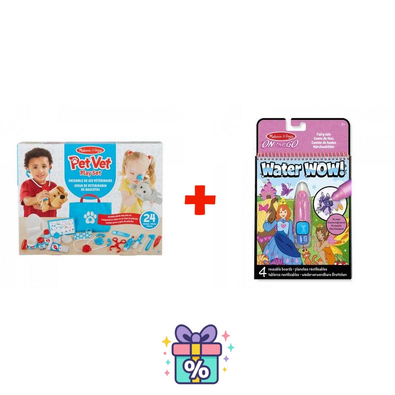 АКЦИЯ: Melissa & Doug комплект ветеринар + WOW водни вълшебства приказки БЕЗПЛАТНО