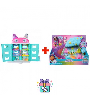 Изгоден комплект: Gabby’s Dollhouse от филма - голяма къща от филма и игрален комплект ясли