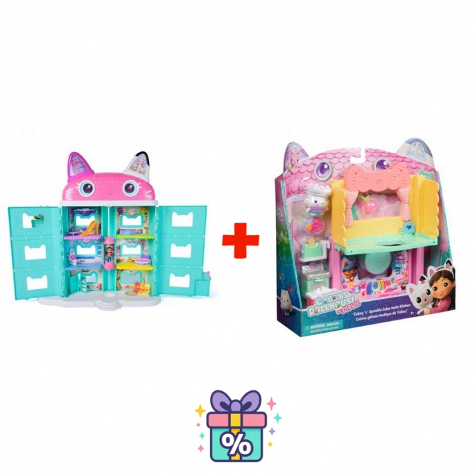 Изгоден комплект: Магическият дом на Габи във филма: голяма къща от филма + кухня към голямата къща