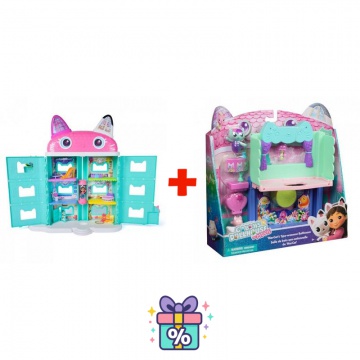 Изгоден комплект: Gabby’s Dollhouse във филма: голямата къща от филма + баня за голямата къща
