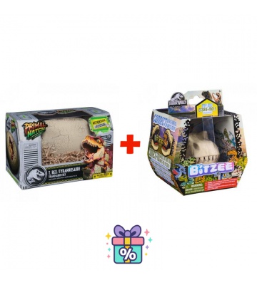 Изгоден комплект: Дино интерактивен Т-рекс, излюпващ се от яйце + Bitzee Джурасик свят с динозаври