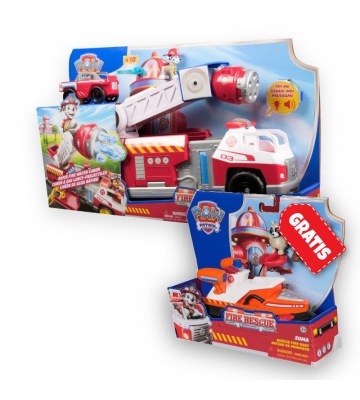 Изгоден комплект: Пес патрул Fire Rescue голяма интерактивна пожарна кола + превозно средство Zuma