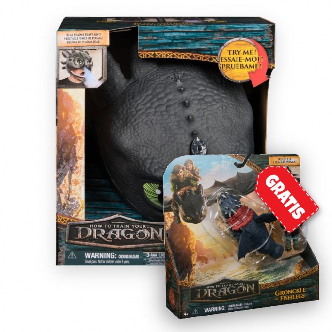 Изгоден комплект: Как да си дресираш дракон маска на Bezzubka със звуци и светлини + Gronckle и Рибоног