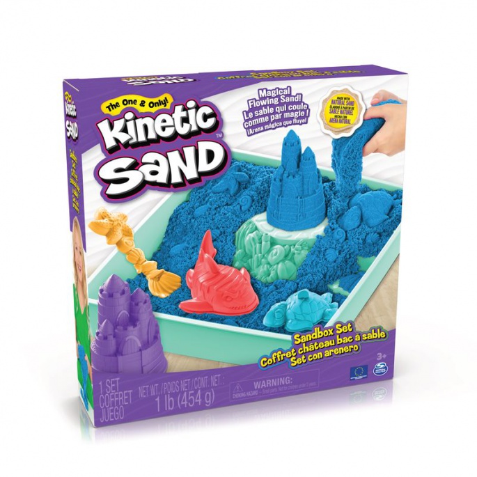 Kinetic Sand кутия с подложка синьо