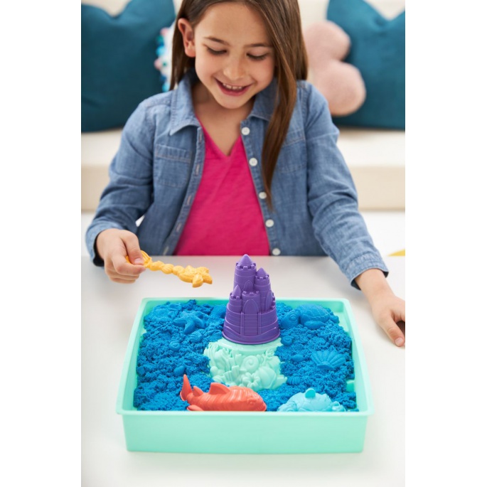 Kinetic Sand кутия с подложка синьо