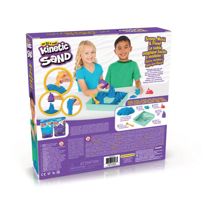 Kinetic Sand кутия с подложка синьо