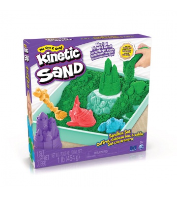 Kinetic Sand кутия с течен пясък и зелена подложка