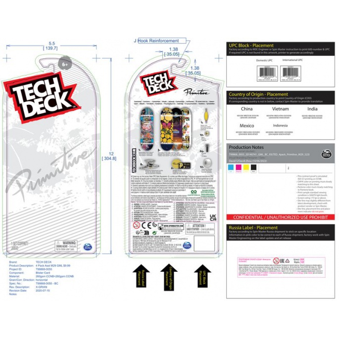 Tech Deck fingerboard четворна опаковка Blind