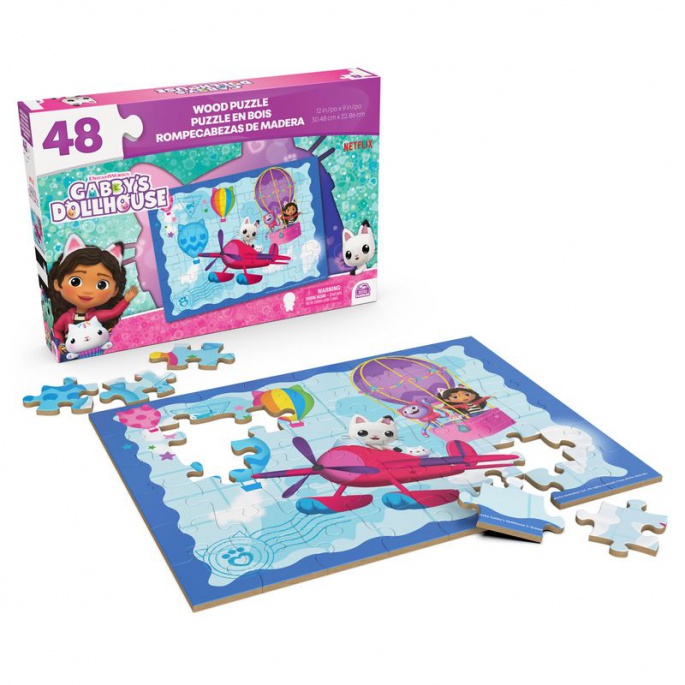 Spin Master Games Gabby's Dollhouse дървени пъзели 48 части