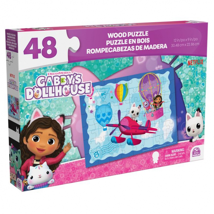 Spin Master Games Gabby's Dollhouse дървени пъзели 48 части