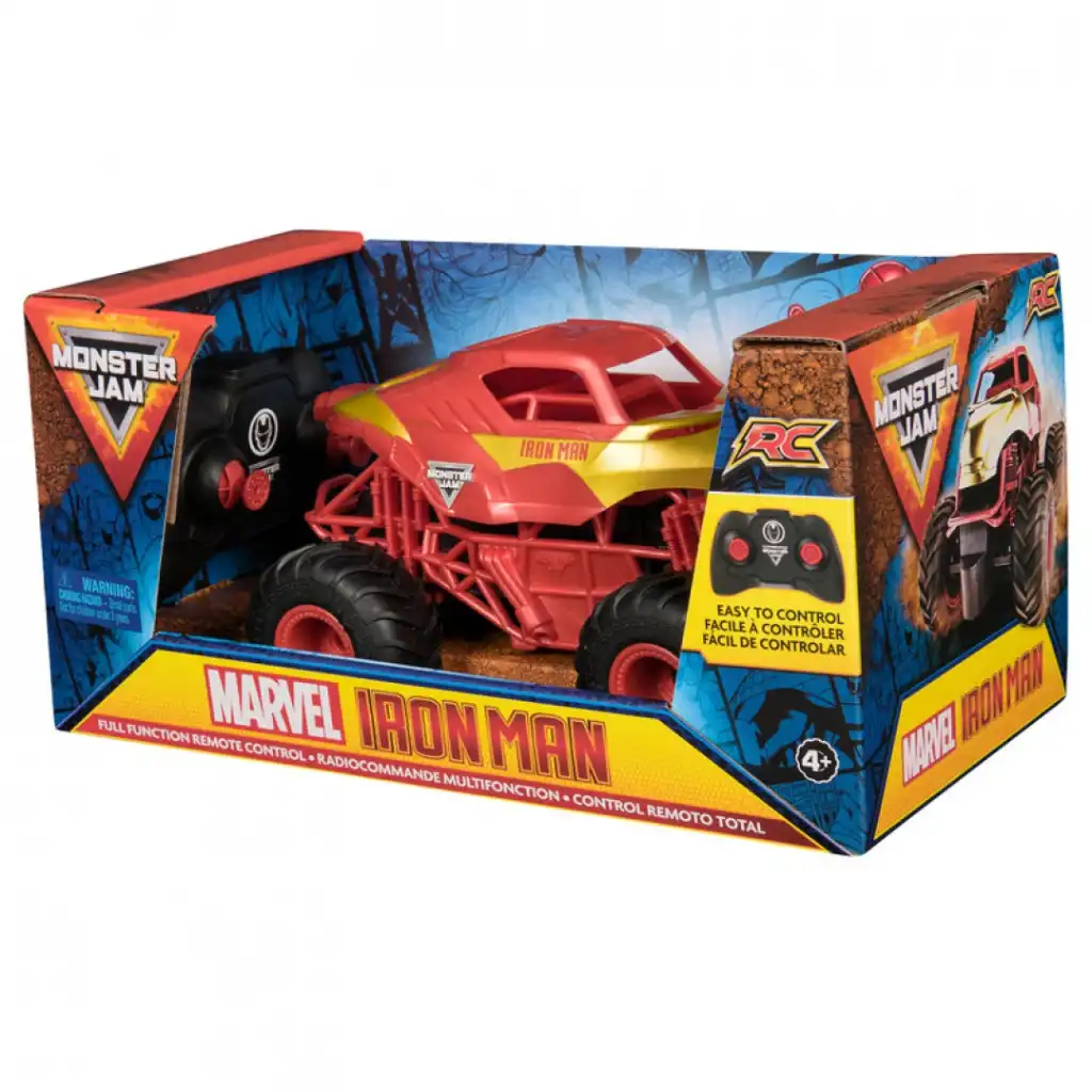 Детайлна изработка на иконния червено-златен monster truck.