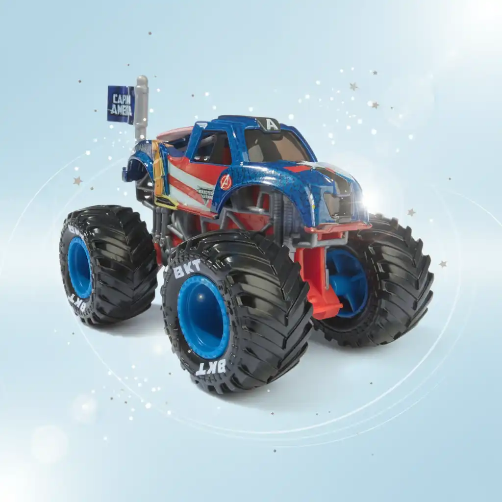Създайте свое собствено Monster Jam шоу, пълно с геройско действие.