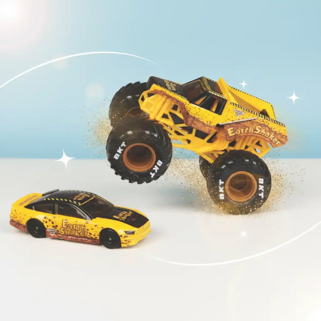 Създайте своя собствена Monster Jam арена пълна с скокове.